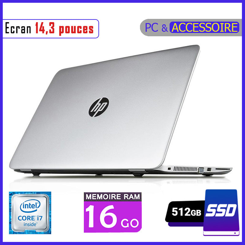 HP 840 G3 - Core i7 - Ram 16gb - 512gb SSD / Ecran 14,3 pouces - Processeur 2,8 GHZ - Clavier Lumineux