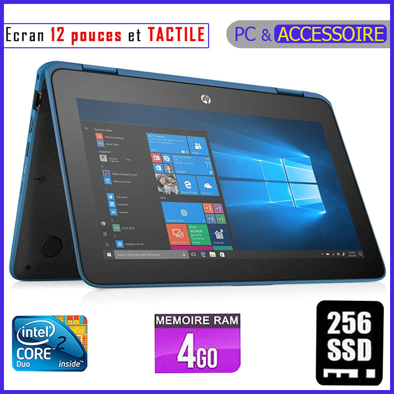 HP Probook x360 11 G3 - Ecran Tactile / RAM 4gb - 256gb SSD - Dual Core / Processeur 1,1 GHZ - Clavier Lumineux / Ecran 12 pouces (PC PLIABLE à 360°)