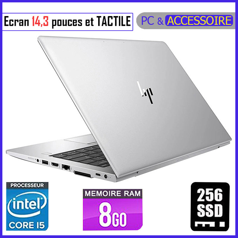 HP Elitebook 840 G5 - Ecran Tactile / Core i5 - RAM 8gb - 256gb SSD / Processeur 1,9 GHZ - Ecran 14,3 pouces / 7ème & 8ème Générations