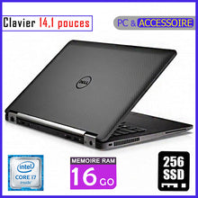 Charger l&#39;image dans la galerie, DELL E7470 - Core i7 - RAM 16gb - 256gb SSD / Processeur 2.6 GHZ - Ecran 14.1 pouces - Clavier Lumineux
