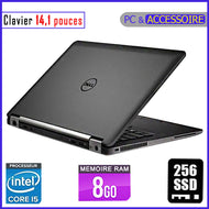 DELL E7470 - Core i5 - RAM 8gb - 256gb SSD / Processeur 2.4 GHZ - Ecran 14.1 pouces - Clavier Lumineux