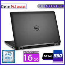 Charger l&#39;image dans la galerie, DELL E7470 - Core i7 - RAM 16gb - 512gb SSD / Processeur 2.7 GHZ - Ecran 14.1 pouces - Clavier Lumineux / 6ème Génération
