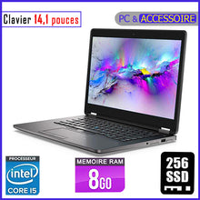 Charger l&#39;image dans la galerie, DELL E7470 - Core i5 - RAM 8gb - 256gb SSD / Processeur 2.4 GHZ - Ecran 14.1 pouces - Clavier Lumineux
