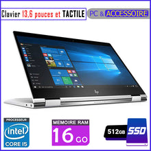 Charger l&#39;image dans la galerie, HP 1030 G3 - Ecran TACTILE / Core i5 - Ram 16gb - 512gb SSD / Ecran 13,6 pouces - Clavier rétro-éclairé - Processeur 1,8 GHZ - Pliable 360°
