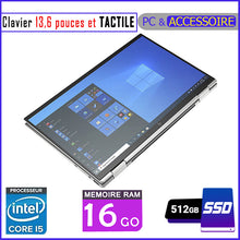 Charger l&#39;image dans la galerie, HP 1030 G3 - Ecran TACTILE / Core i5 - Ram 16gb - 512gb SSD / Ecran 13,6 pouces - Clavier rétro-éclairé - Processeur 1,8 GHZ - Pliable 360°
