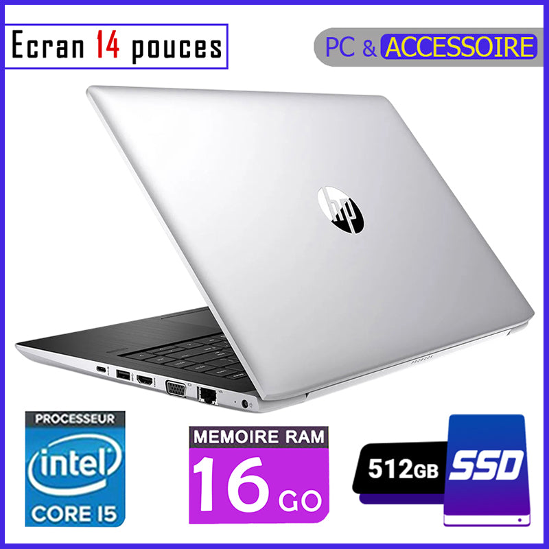 HP ProBook 440 G5 - Core i5 - RAM 16gb - 512gb SSD / Ecran 14 pouces - Processeur 2.5 GHZ - 7ème Génération (Dans Carton)