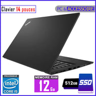 LENOVO T460s - Core i5 - RAM 12GB - 512gb SSD / Processeur 2.5 GHZ - Ecran 14 pouces - Clavier Lumineux (Dans Carton)