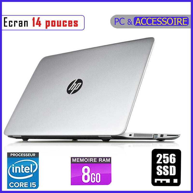 HP 840 G3 / Core i5 - Ram 8gb - 256gb SSD / Ecran 14 pouces - Clavier rétro-éclairé - Processeur 2,5 GHZ