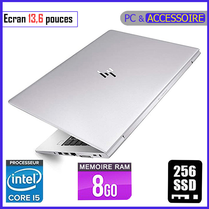 HP Elitebook 830 G5 - Core i5 - RAM 8gb - 256gb SSD / Processeur 2,6 GHZ - Ecran 13,6 pouces / Avec Emplacement pour carte SIM - 7ème et 8ème Génération