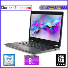 Charger l&#39;image dans la galerie, DELL E7470 - Core i7 - RAM 8gb - 256gb SSD / Processeur 2.7 GHZ - Ecran 14.1 pouces - Clavier Lumineux / 6ème Génération
