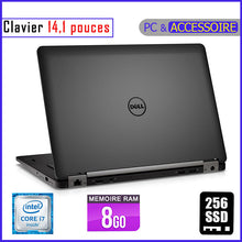 Charger l&#39;image dans la galerie, DELL E7470 - Core i7 - RAM 8gb - 256gb SSD / Processeur 2.7 GHZ - Ecran 14.1 pouces - Clavier Lumineux / 6ème Génération
